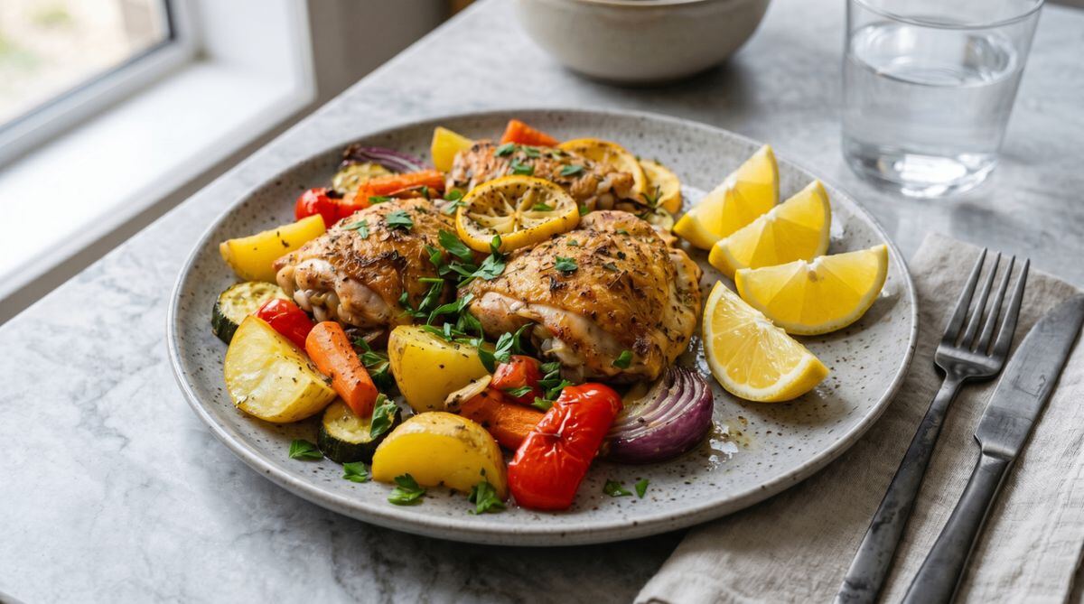 Photo of One Pot Lemon Chicken and Veggie Bake