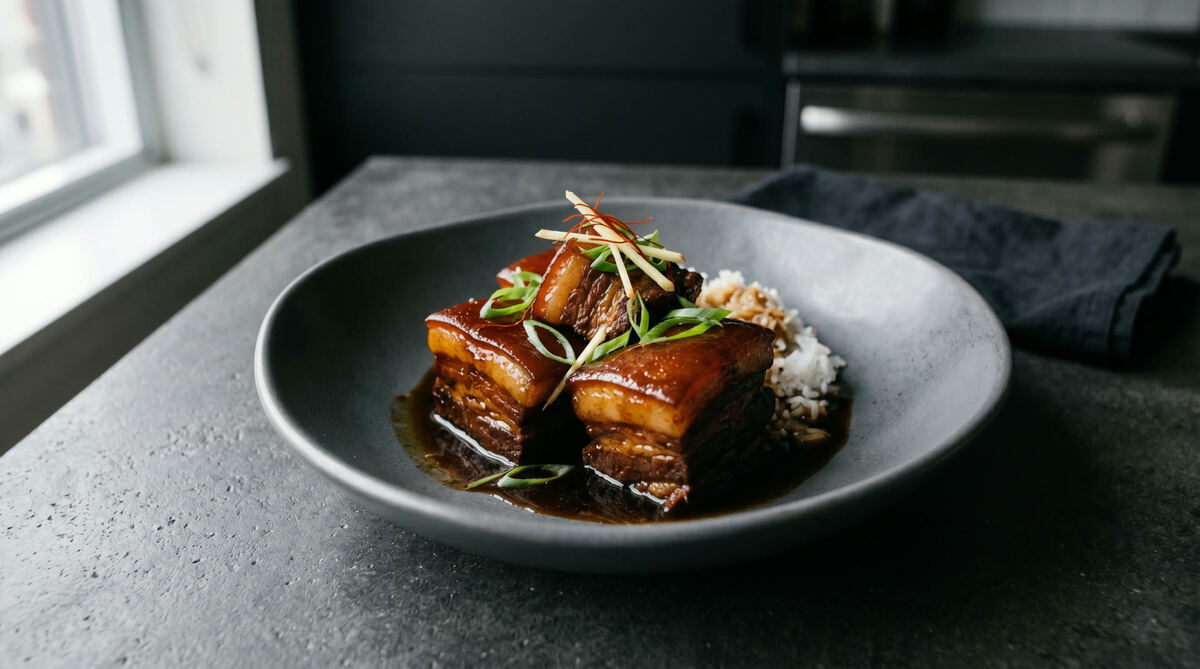 Photo of Slow Braised Chinese Pork Belly in Dark Soy
